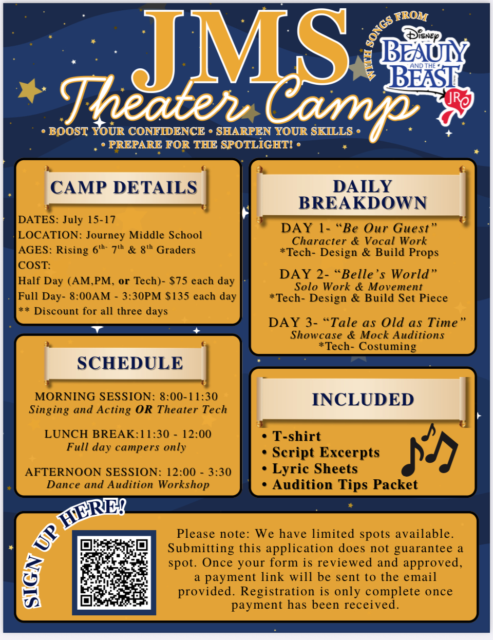 Journey Middle School Theatre Camp